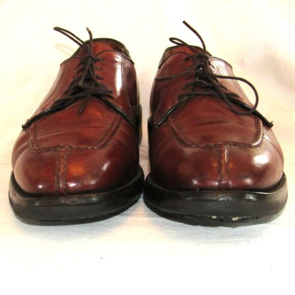 Allen Edmonds Cognac Brown Dellwood Oxfords Size 8.5 D Split-Toe Good Cond main image 8